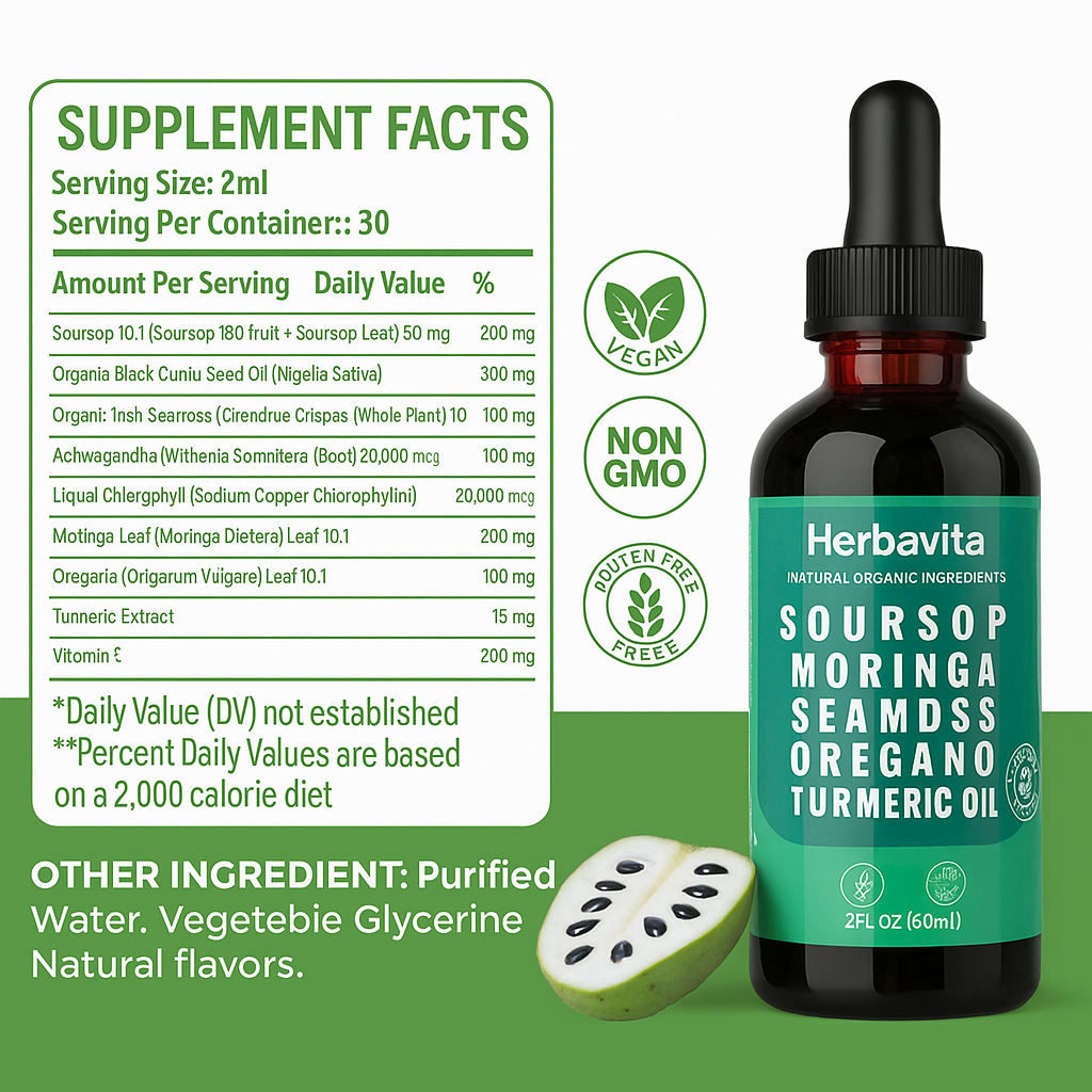 100% Organic 10-in-1 Soursop Extract Drops