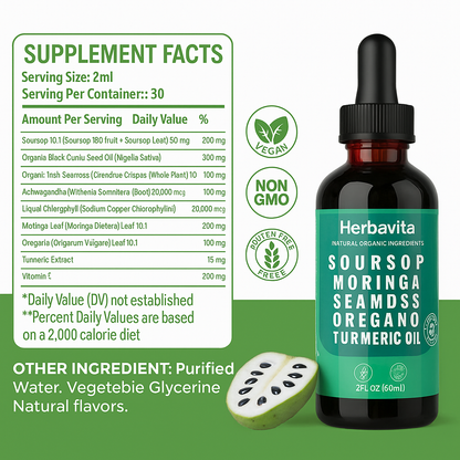 100% Organic 10-in-1 Soursop Extract Drops